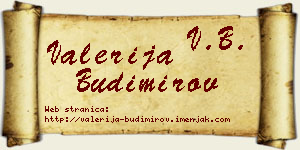 Valerija Budimirov vizit kartica